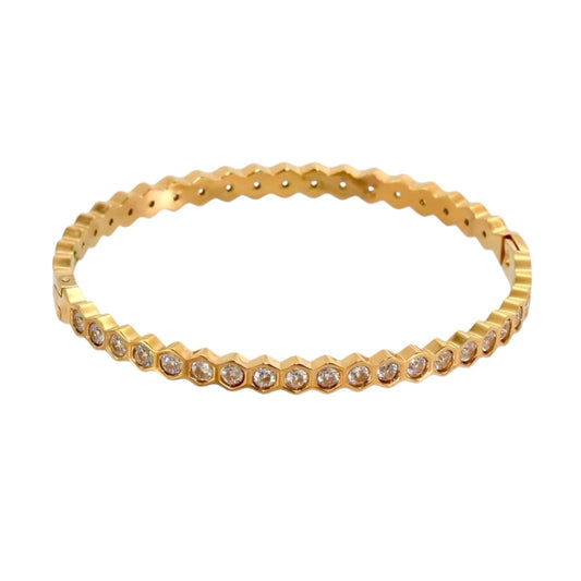 Honeycomb Full Zircon Bangle